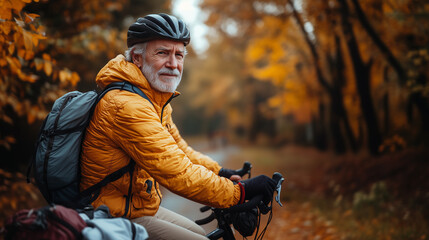 Fototapeta premium Senior Man with Back Pain after Cycling