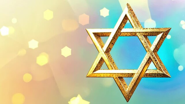 Hanukkah Star of David on bokeh background