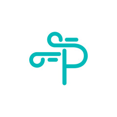 a combination of logos and vectors of wind, with initials, letters, numbers, or alphabets for business and others