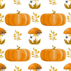 Harvest festival, happy harvest. isolated vector autumn pattern