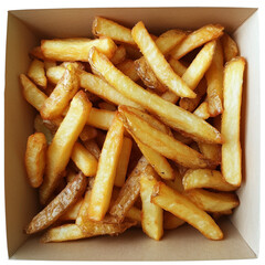 French Fries in a Cardboard Container from Above
