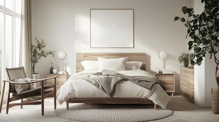 Scandinavian modern bedroom a contemporary take on Scandinavian style. The mood of the room is cozy and inviting.