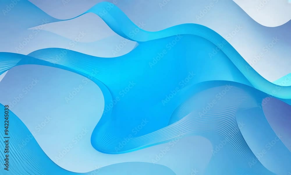 Poster Flowing currents of blue waves create a serene atmosphere in an abstract visual, capturing movement and tranquility in a captivating display of artistry. Generative AI