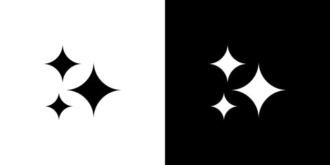 Sparkle Icon. Stars Icon Vector. Sparkling Star Shapes. Twinkling Stars Illustration.