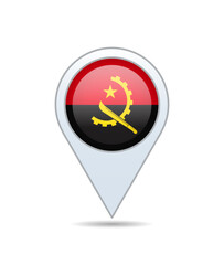 Angola - flag pin for map. Vector illustration.