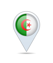 Algeria - flag pin for map. Vector illustration.