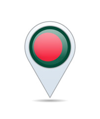 Bangladesh - flag pin for map. Vector illustration.