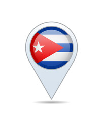 Cuba - flag pin for map. Vector illustration.