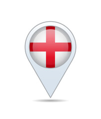 England - flag pin for map. Vector illustration.