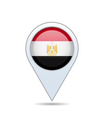 Egypt - flag pin for map. Vector illustration.