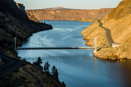 USA, Oregon. Round Butte and Pelton Dams, a BLM Research Natural Area and a US Natural National Landmark.
