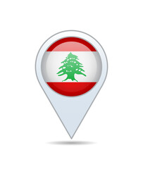 Lebanon - flag pin for map. Vector illustration.