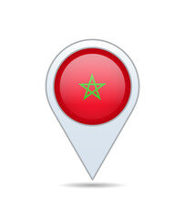 Morocco - flag pin for map. Vector illustration.