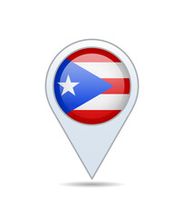 Puerto Rico - flag pin for map. Vector illustration.