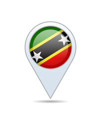 Fototapeta premium Saint Kitts and Nevis - flag pin for map. Vector illustration.
