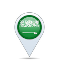 Saudi Arabia - flag pin for map. Vector illustration.