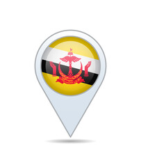Obraz premium Brunei - flag pin for map. Vector illustration.