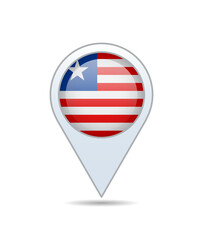 Liberia - flag pin for map. Vector illustration.