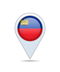 Liechtenstein - flag pin for map. Vector illustration.