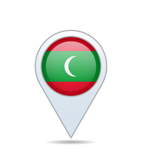 Maldives - flag pin for map. Vector illustration.