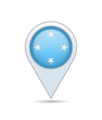 Micronesia - flag pin for map. Vector illustration.