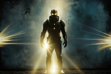 Fototapeta premium Atmospheric Visionary Film Backdrop with Aged Texture and Glowing Flashes