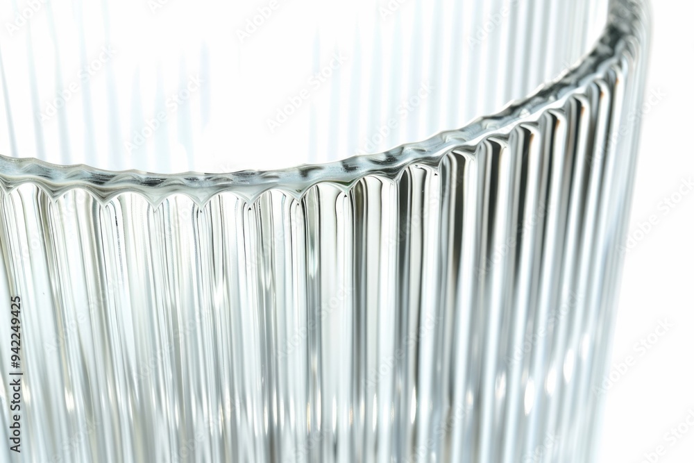 Poster a close-up view of a glass vase sitting on a table, ready for decoration or display