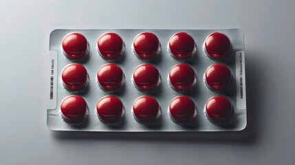 A box of pills with a red label