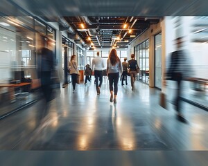 Modern Office Space Busy Professionals Collaboration Innovative Environment. AI Generated