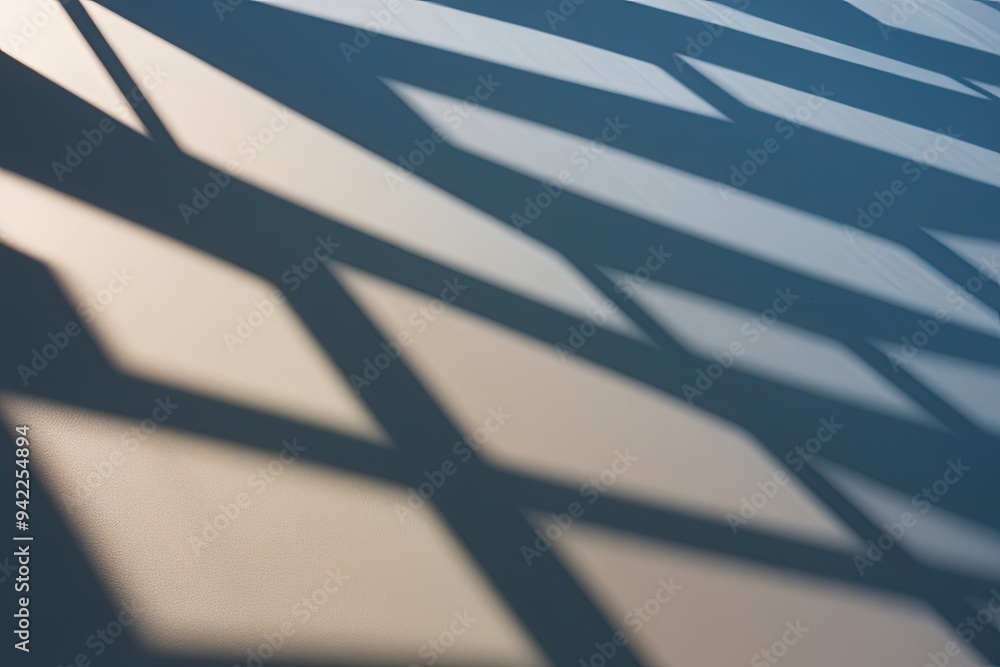 Poster translucent light shadow web patterns on isolated surface with modern architectural ambiance