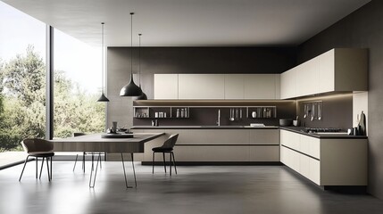 Modern kitchen. The room has a modern and minimalist design.
