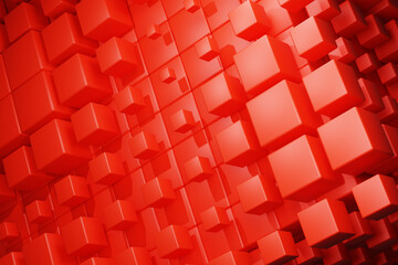 3d render with Red cube background
