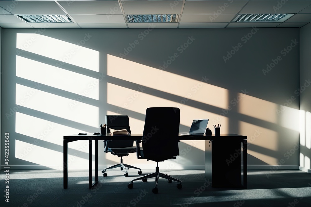 Poster dynamic shadow overlay effect on semi-transparent background with playful lighting and shades in off