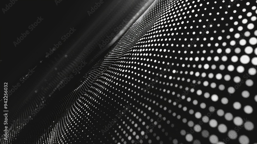 Poster a close-up view of a black and white dot pattern