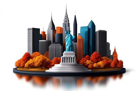 Landmark buildings with cultural significance highlighted in a minimalist illustration, focusing on their symbolic meaning