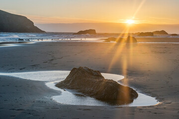 Oregon, Brookings. Harris Beach Sunset