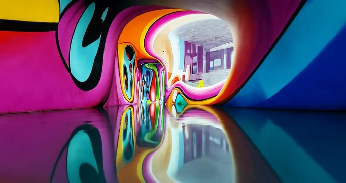 Flooded graffiti room