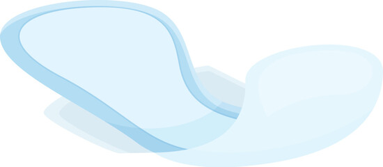Simple blue sanitary pad is floating on a white background