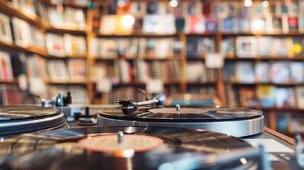 Turntable in a Bookstore