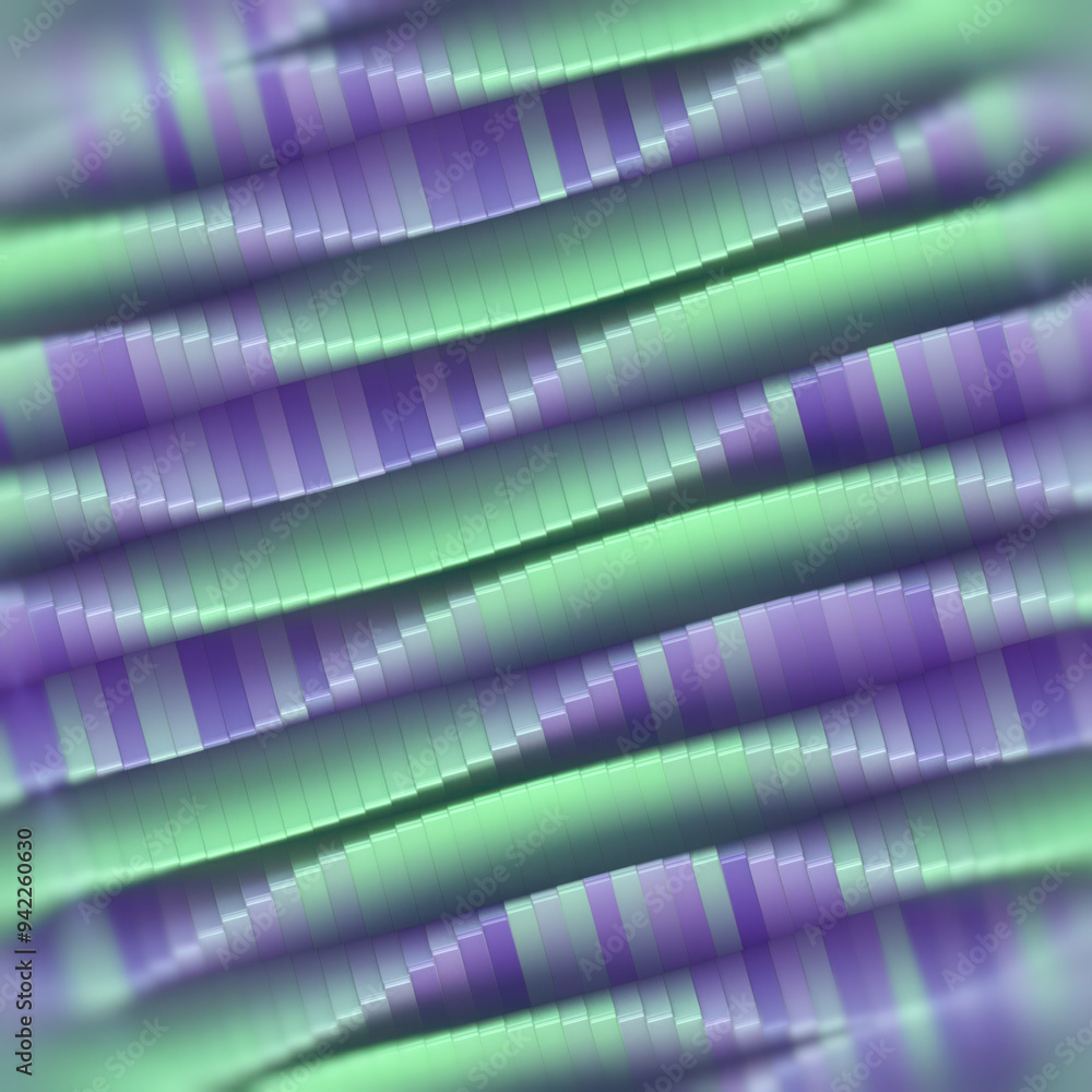 Poster Digital illustration of multicolored geometric shapes forming mesmerizing. 3d rendering