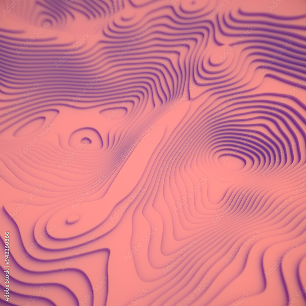 Poster A mesmerizing weave of intricate wavy pink pattern. 3d rendering digital illustration