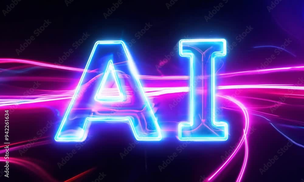 Poster exploring the vibrant world of artificial intelligence in a digital landscape, showcasing innovative