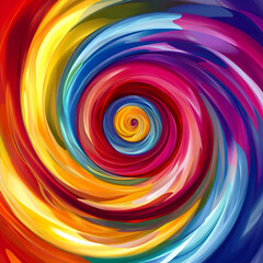 Obraz premium Round colorful spiral pattern with swirling effects in the image