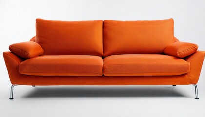 Orange Sofa Isolated on white. Generated image