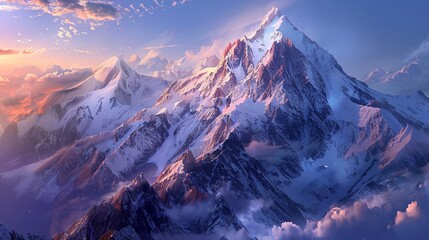 Obraz premium Snow mountain scenery background picture