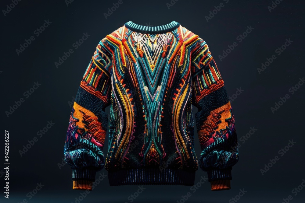 Aufkleber a colorful sweater with a unique pattern