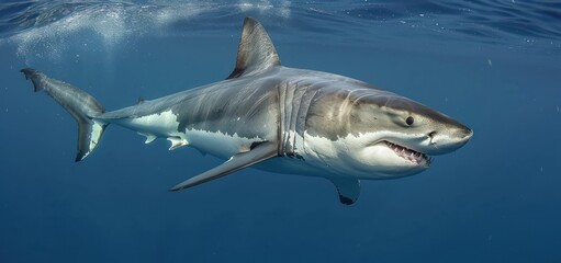 Fototapeta premium Great White Shark Underwater
