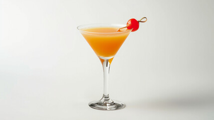 Glass of Fresh Orange Juice on a Clean White Background for a Vibrant and Refreshing Look