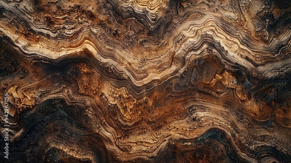 Aufkleber A close-up view of the texture and patterns on a piece of wood