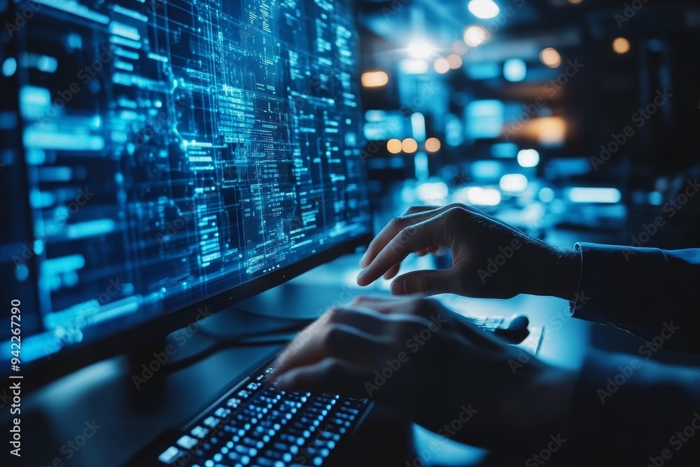 Poster computer software engineer in data engineering, cybersecurity, cloud computing, and it services